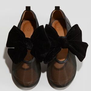 H&M Kids Black Dress Shoes with Velvet Bow